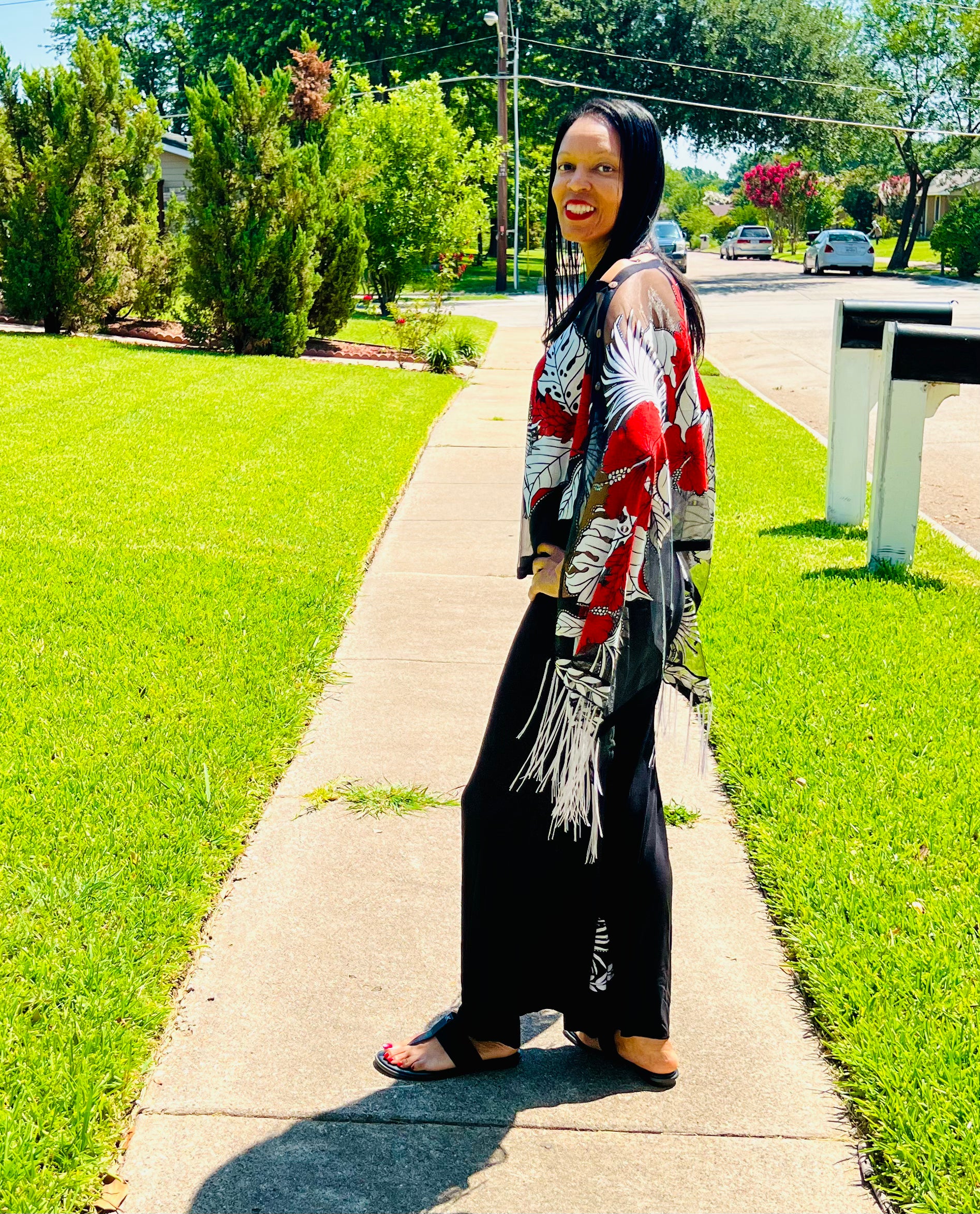 Floral Print Hibiscus Palazzo Pants Set for Women - Summer Boho Beach Outfit, Lounge Wear & Vacation Style
