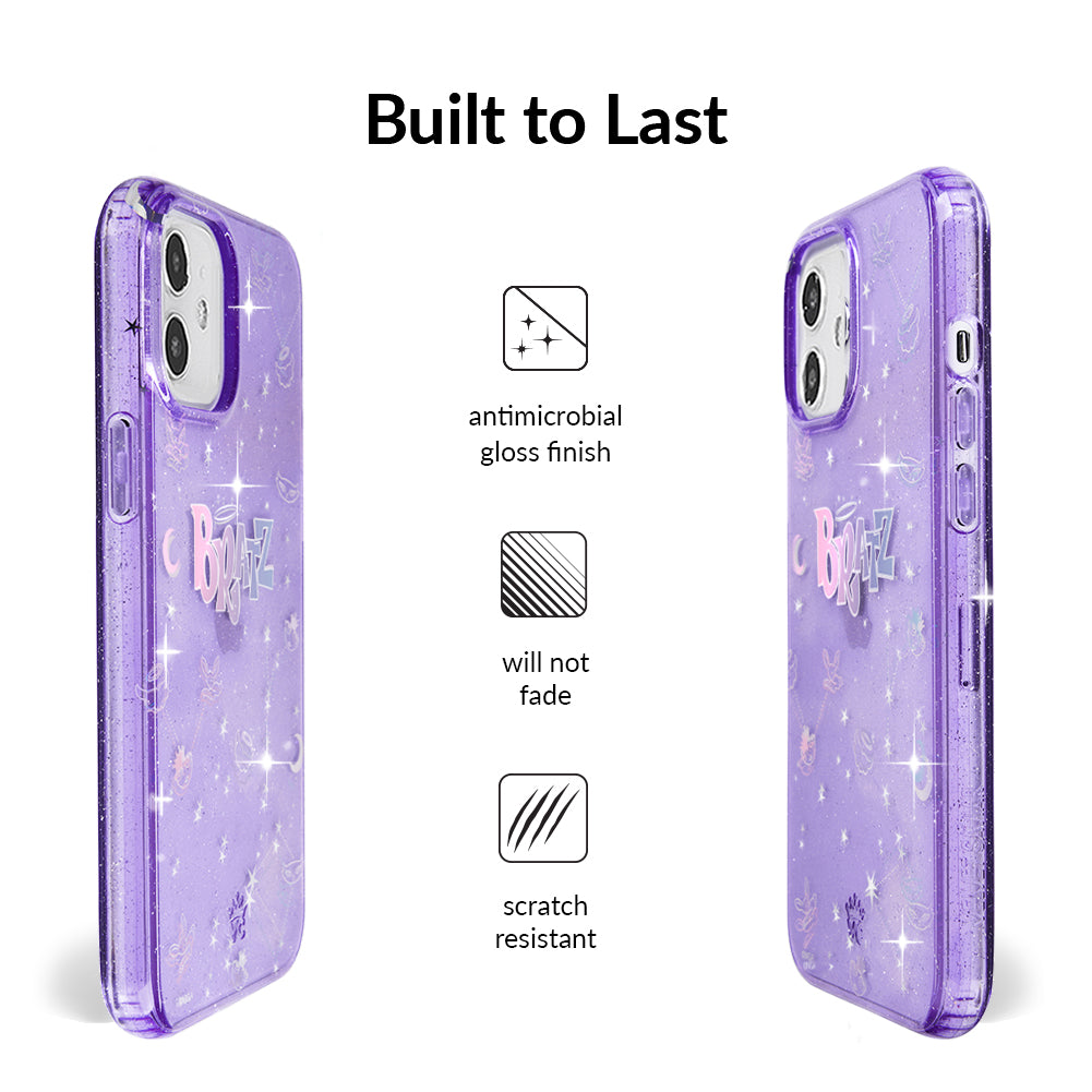 Bratz Celestial Glitter iPhone Case - Trendy Protective Phone Cover for iPhone 13/14/15 - Sparkly Glam Design for Girls & Teens - Perfect for School, Parties & Everyday Use