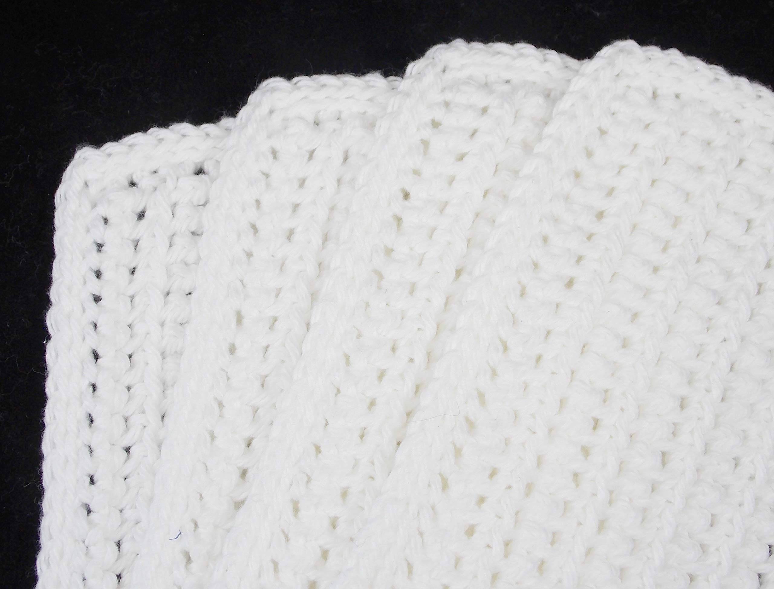 Set of 4 Handmade White 4x7 Inch Rectangular Crochet Cotton Dishcloths - Eco-Friendly Kitchen Towels for Washing Dishes, Cleaning Countertops & Drying Hands