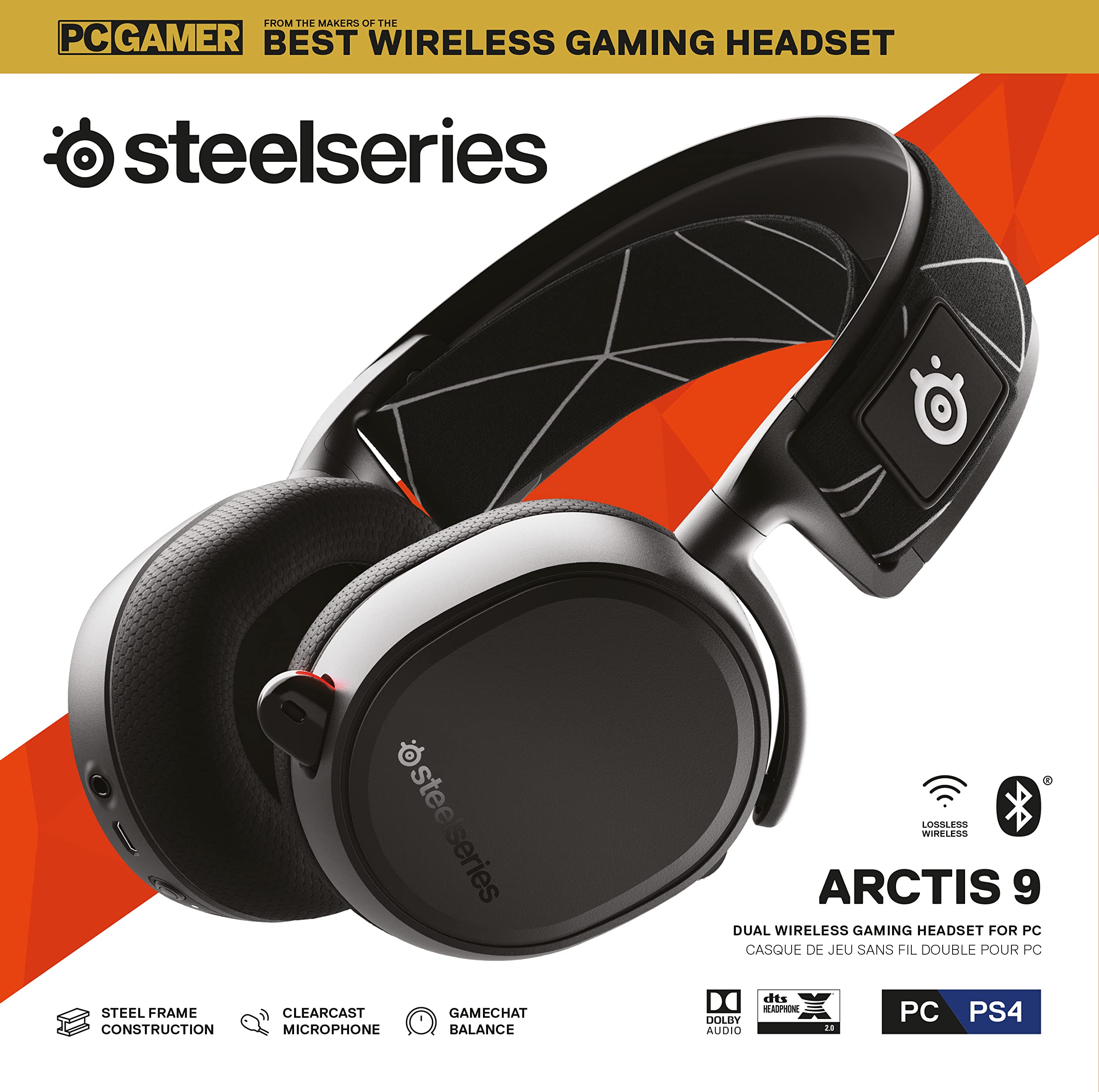 Arctis 9 Wireless Gaming Headset for PC - Noise Cancelling Bluetooth Headphones with Microphone for PS5, Xbox & PC Gaming - Perfect for Competitive Gaming & Home Office Use