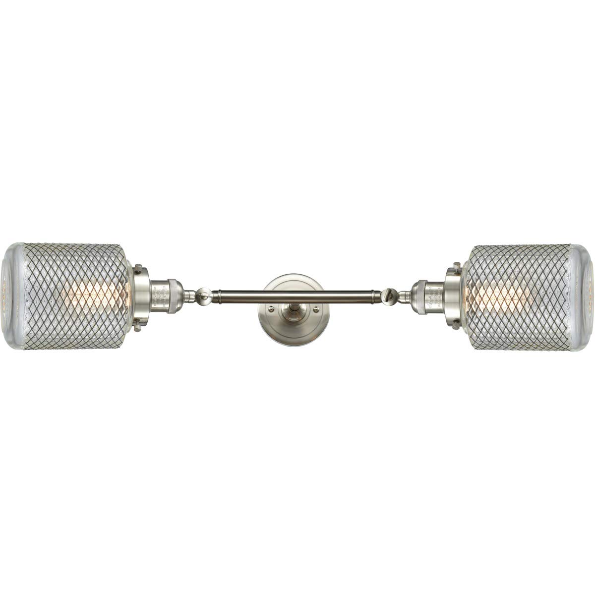 Innovations 208-SN-G262-LED 2-Light Vintage Style Dimmable LED Bathroom Vanity Light Fixture in Brushed Satin Nickel - Perfect for Bathroom Makeovers, Powder Rooms & Spa-Like Retreats