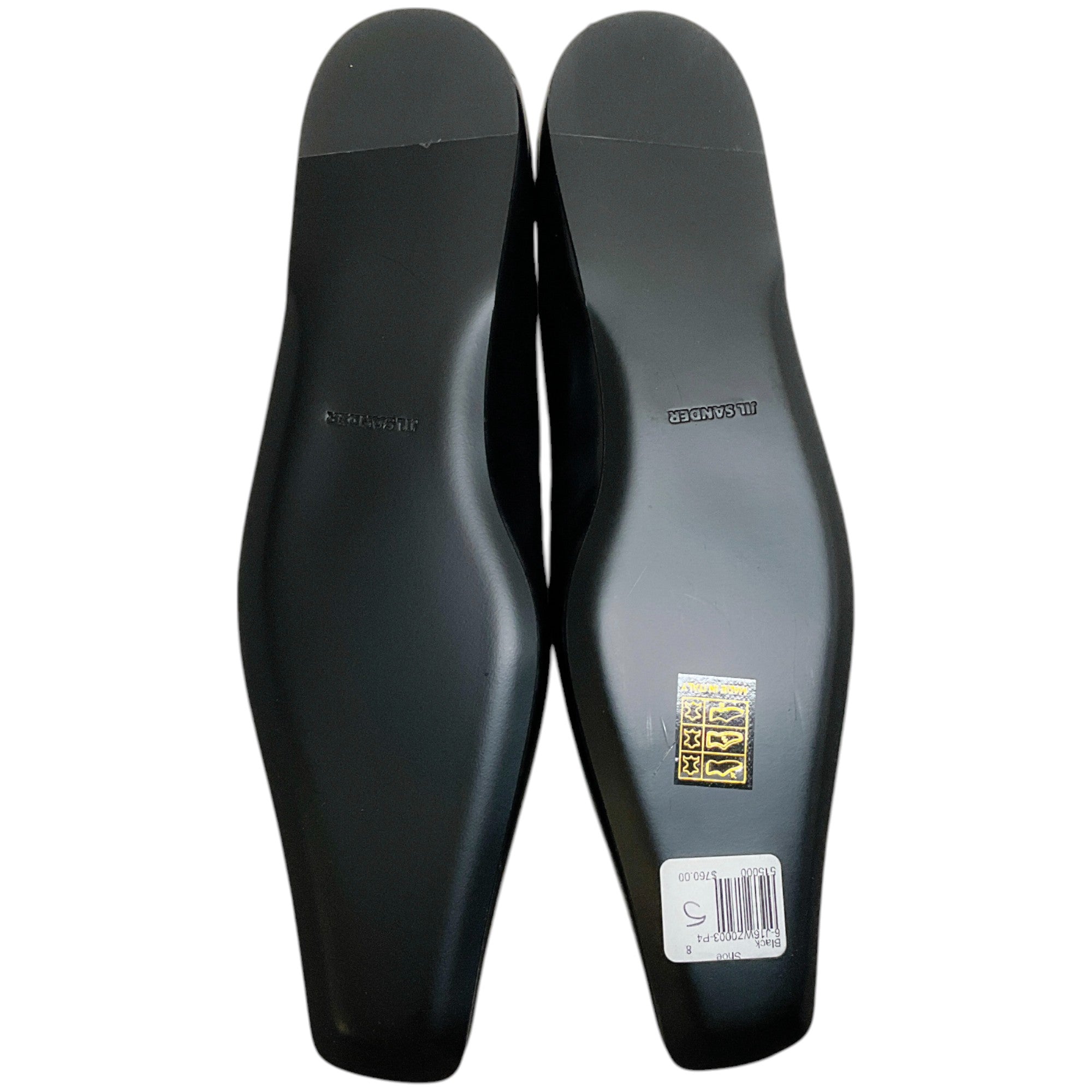 Jil Sander Women's Black Leather Tripon Ballet Flats - Comfortable & Stylish Pointed Toe Shoes for Work, Office & Casual Wear