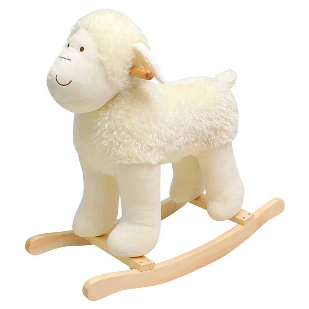 JJINPIXIU Plush Baby Rocking Horse - Soft Stuffed Animal Rocking Chair for Toddlers 1-3 Years Old | Safe Ride-On Toy for Boys & Girls | Perfect for Nursery, Playroom & Birthday Gifts