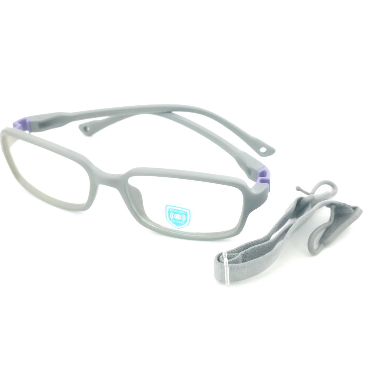 Unbreakable Flexible Kids Glasses with Adjustable Strap - Rectangle Frame for Ages 4-7 (S308) - Perfect for School, Sports & Outdoor Activities