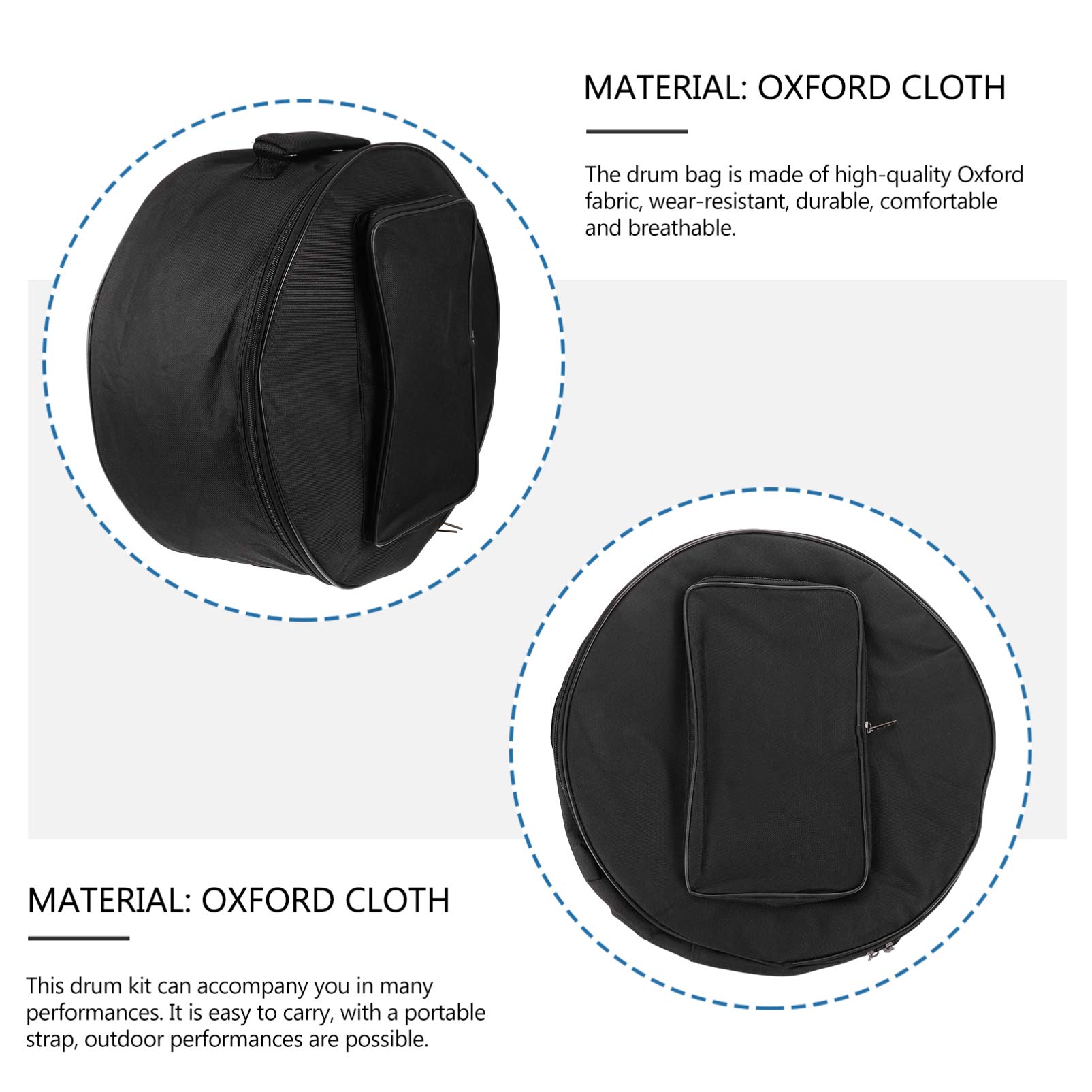 13-14 Inch Black Travel Backpack for Drum Practice Pad & Cymbal - Portable Drum Set Bag with Durable Cloth Material - Perfect for Musicians, Drummers & Band Practice On-The-Go