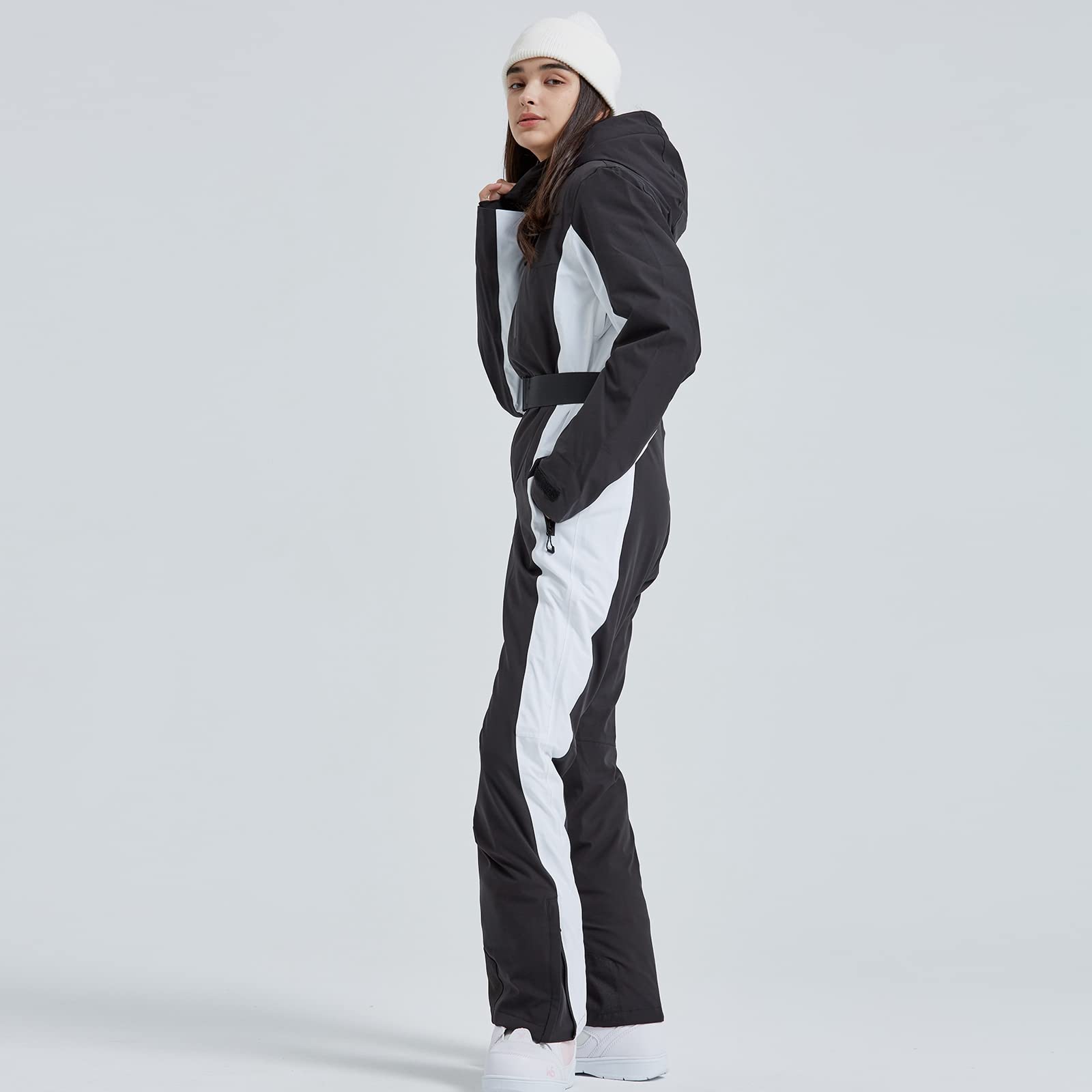HOTIAN Women's Slim Fit Waterproof Ski Suit - One Piece Snowboard Jumpsuit for Winter Outdoor Activities | Warm & Comfortable Snowsuit for Skiing, Snowboarding & Cold Weather Adventures