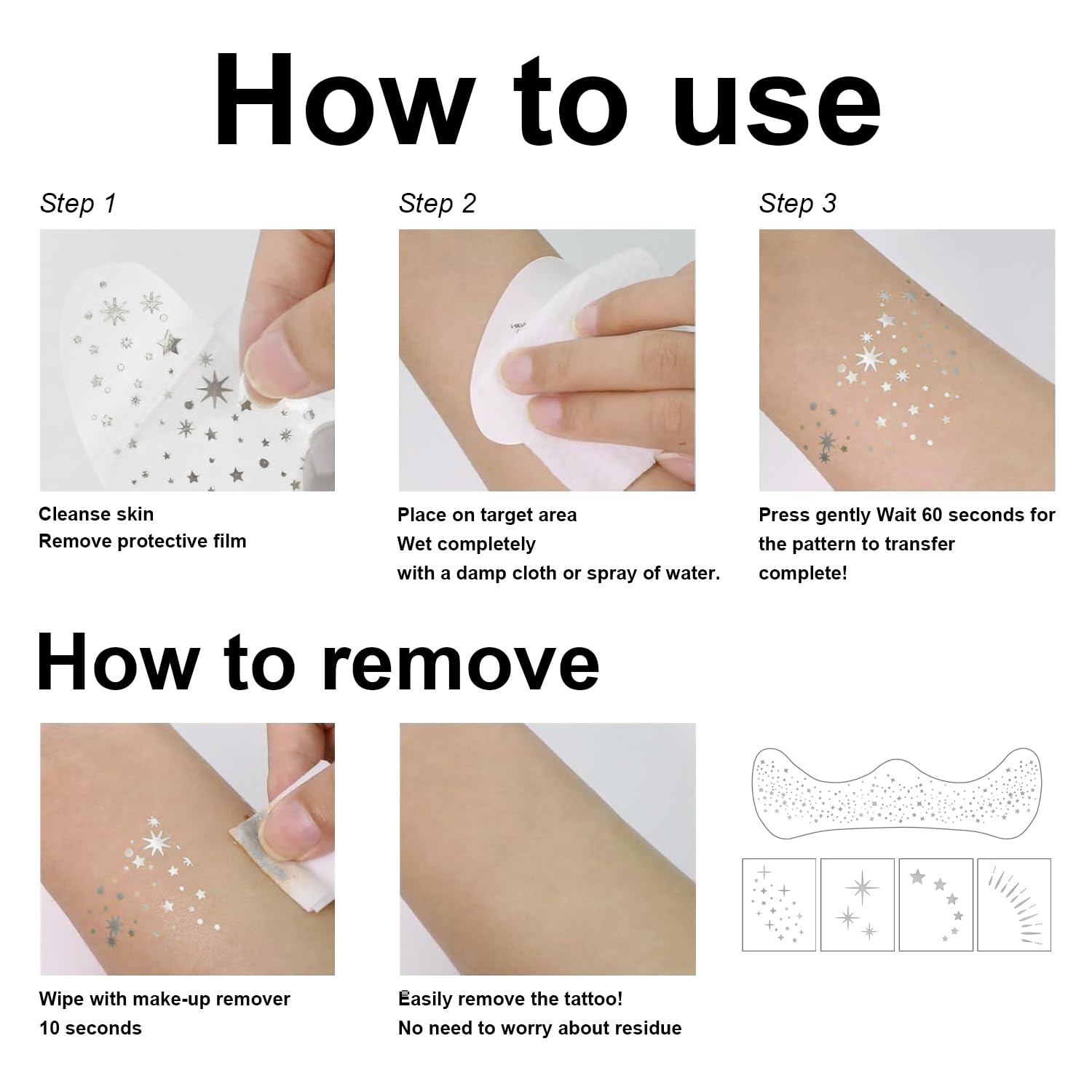 20 Pcs Silver Face Makeup Patches - Glitter Freckles Face Tattoos for Teens & Women | Waterproof Sparkle Freckles Makeup Stickers for Halloween, Christmas Parties & Festive Events (Silver)