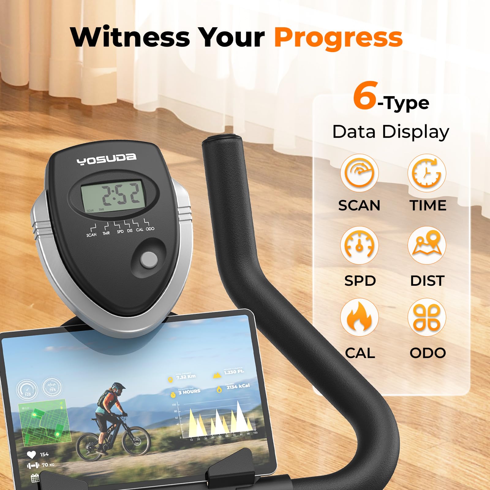 YOSUDA Magnetic Resistance Indoor Cycling Bike with Tablet Holder & Comfortable Seat Cushion - Quiet Brake System for Home Gym Workouts | Perfect for Cardio Training, Weight Loss & Apartment Fitness