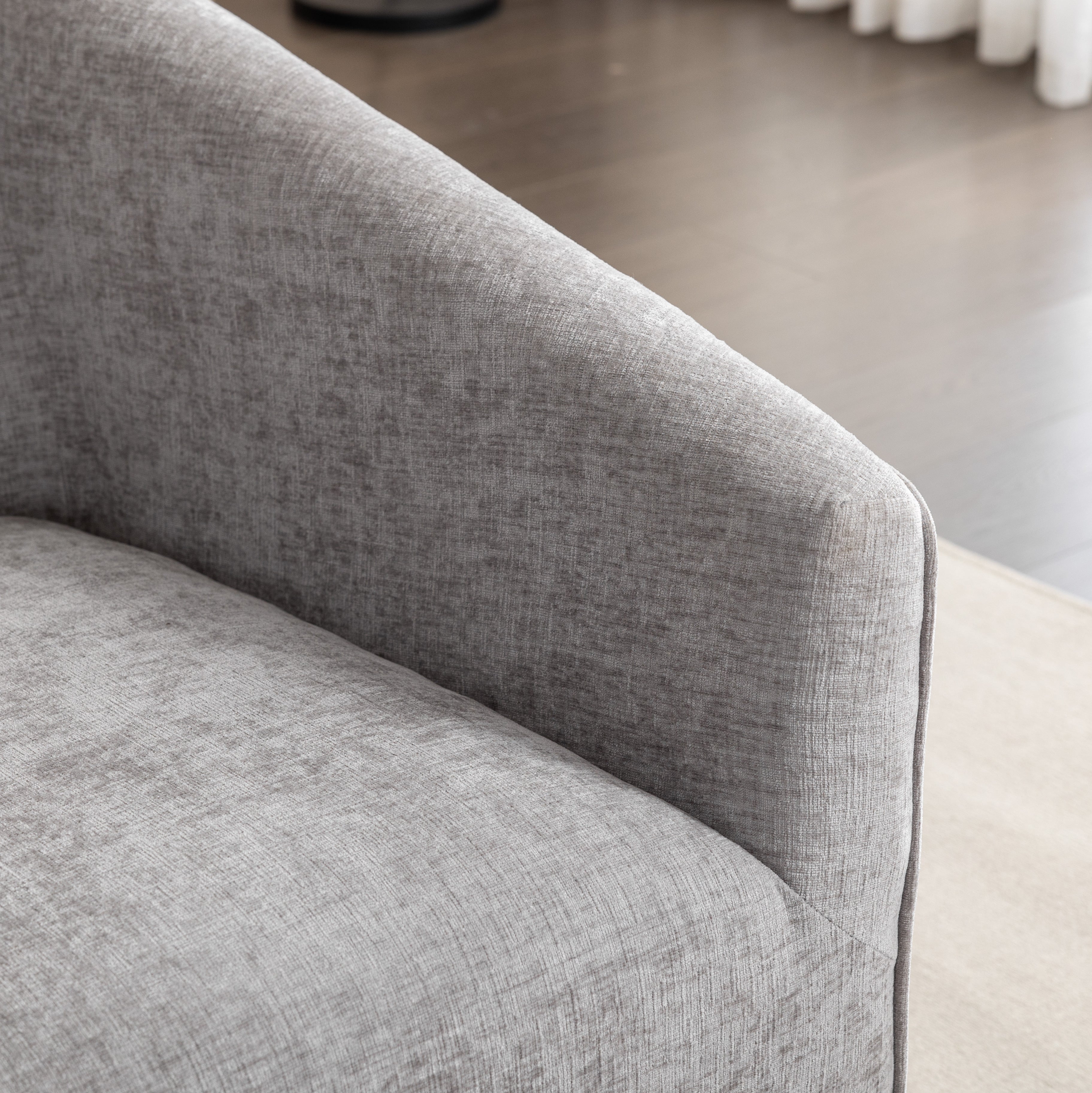 Roundhill Furniture Modern Upholstered Barrel Swivel Armchair - 360° Rotation, Comfortable Lounge Chair for Living Room, Office, or Reading Nook