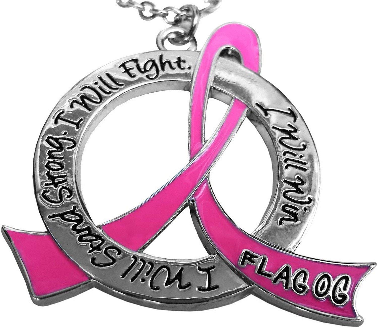 Stand Strong Fight Win Awareness Ribbon Necklace - Inspirational Jewelry for Cancer Survivors & Supporters - Perfect for Fundraisers, Awareness Events & Daily Motivation