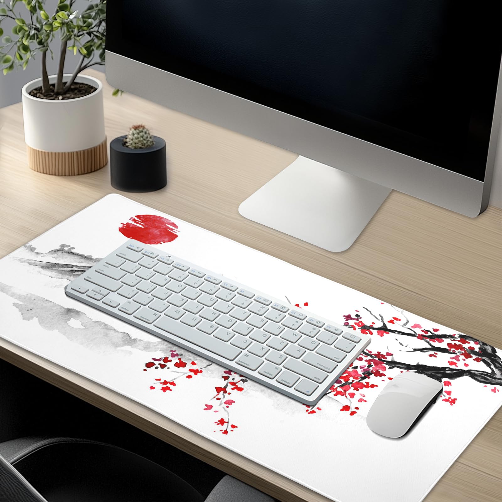 Cherry Blossom Gaming Mouse Pad - Large Non-Slip Desk Mat for Work & Gaming