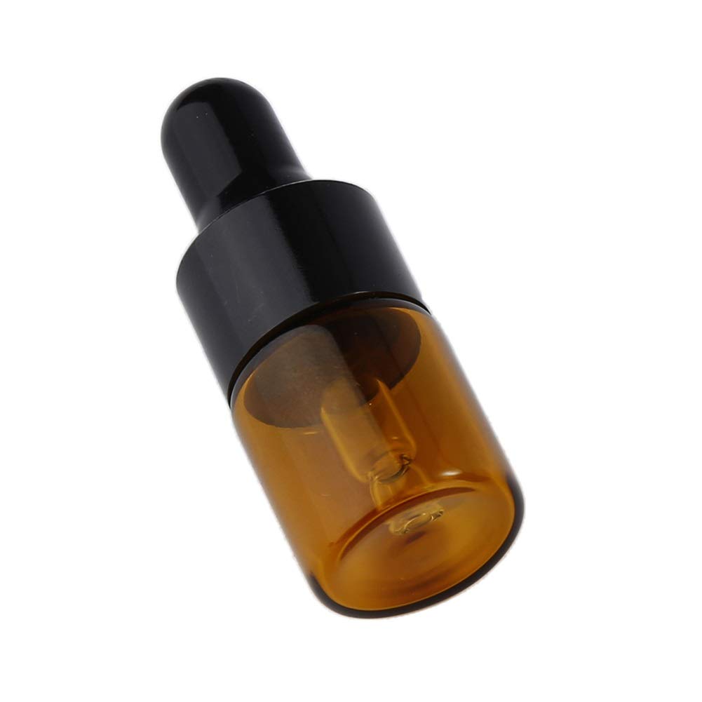 30Pcs 2ml Amber Glass Dropper Bottles - Empty Essential Oil Sample Vials with Glass Eye Droppers & Black Caps - Perfect for DIY Perfume, Aromatherapy, Skincare and Cosmetic Storage (2ml)