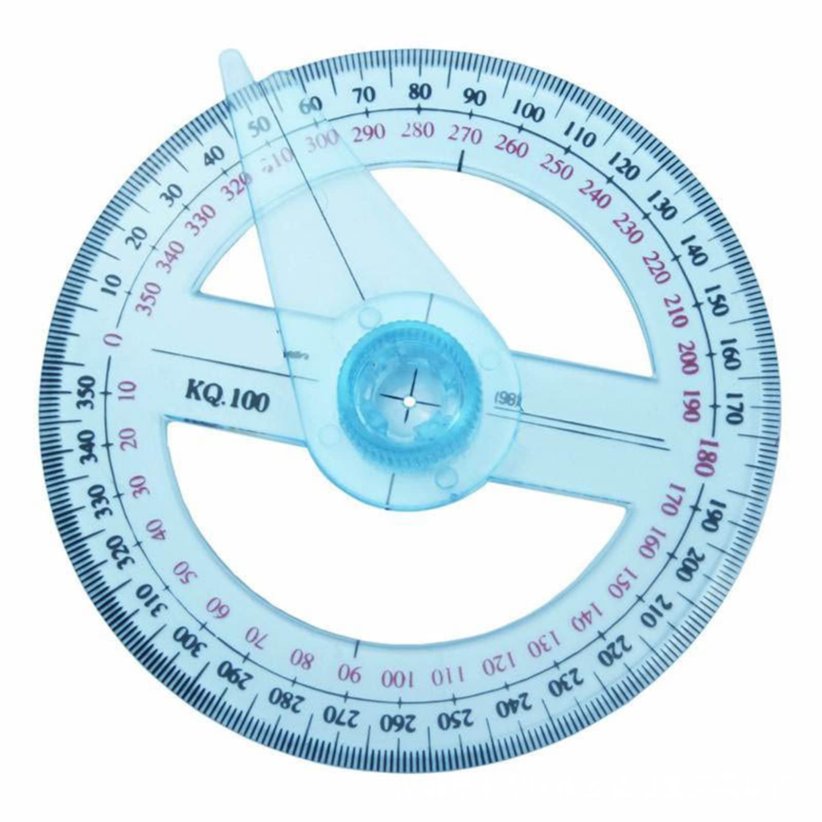 Clear Plastic Angle Protractor Ruler - Precise Angle Measurement Tool for Office, School & DIY Projects | Blue | Labor-Saving Design for Easy Use in Geometry, Engineering & Crafting
