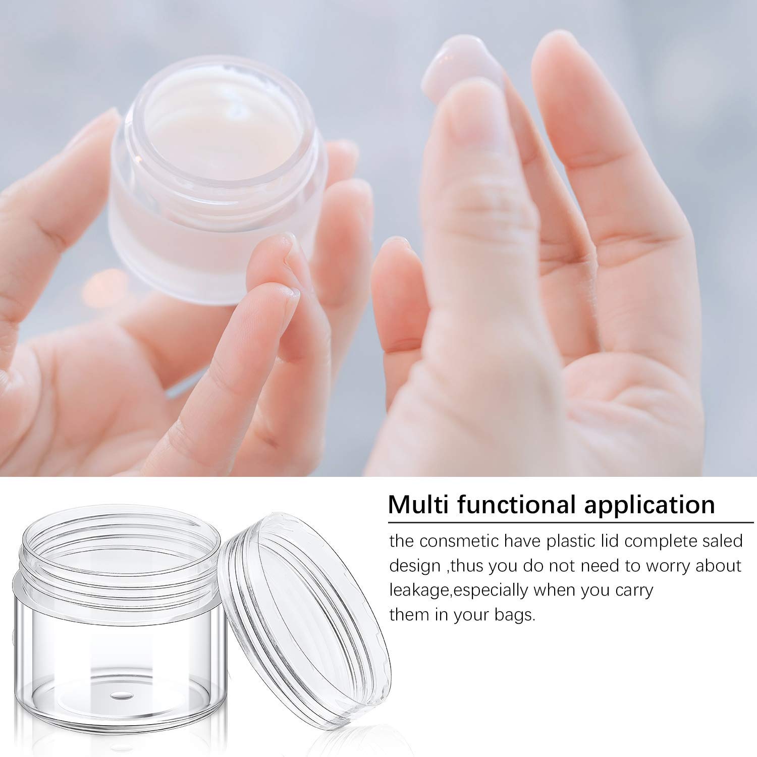 12-Piece Unbreakable Plastic Cosmetic Containers with Clear Lids - 15g Transparent Jars for Creams, Lip Balm, Body Butter & Essential Oils | Travel-Friendly Makeup Storage & DIY Beauty Organizer