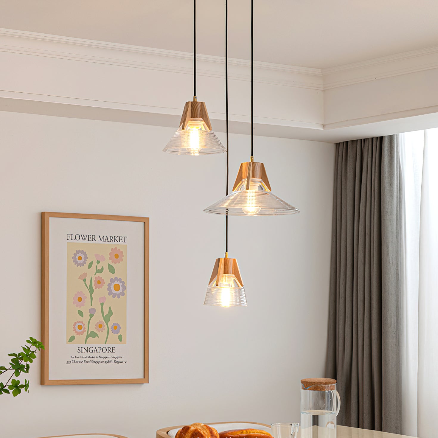 Modern Cone Island Pendant Light - Adjustable Hanging Chandelier for Kitchen Island, Dining Room & Bedroom Lighting - Industrial Farmhouse Decor
