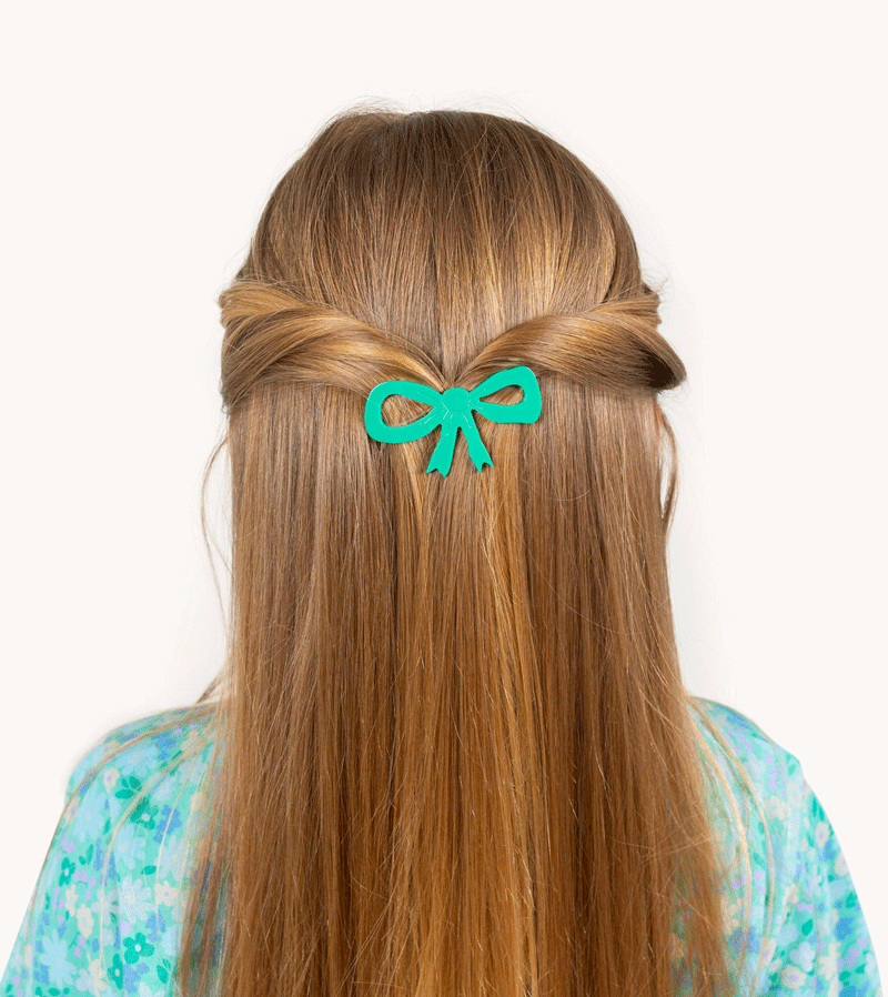 Tinycottons Emerald Big Bow Hair Clip for Women & Girls – Elegant Hair Accessory for Parties, Weddings & Everyday Wear