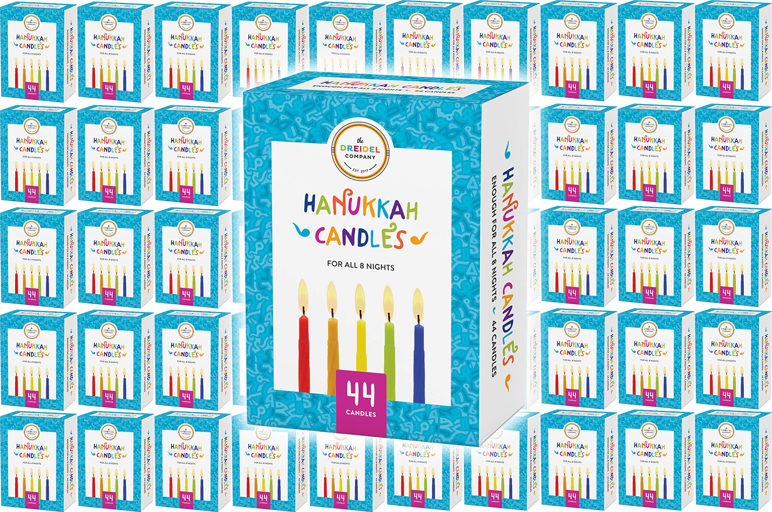 Colorful Hanukkah Candles 50-Pack - 8 Nights Menorah Candles for Chanukah Celebration
