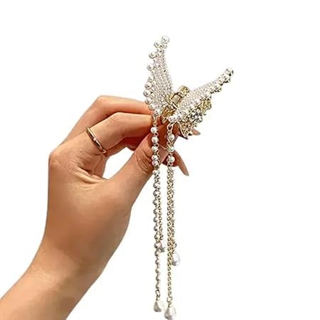 Pearl Butterfly Hair Clips for Women | Wedding Hair Accessories for Bridal & Party