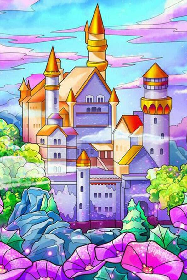 500-Piece Cartoon Flower Castle Wood Jigsaw Puzzle for Adults, Teens & Kids - Brain Challenge Educational Game for Family Activities, Relaxation & Home Decor - Perfect for Gifts, Parties & Stress Relief