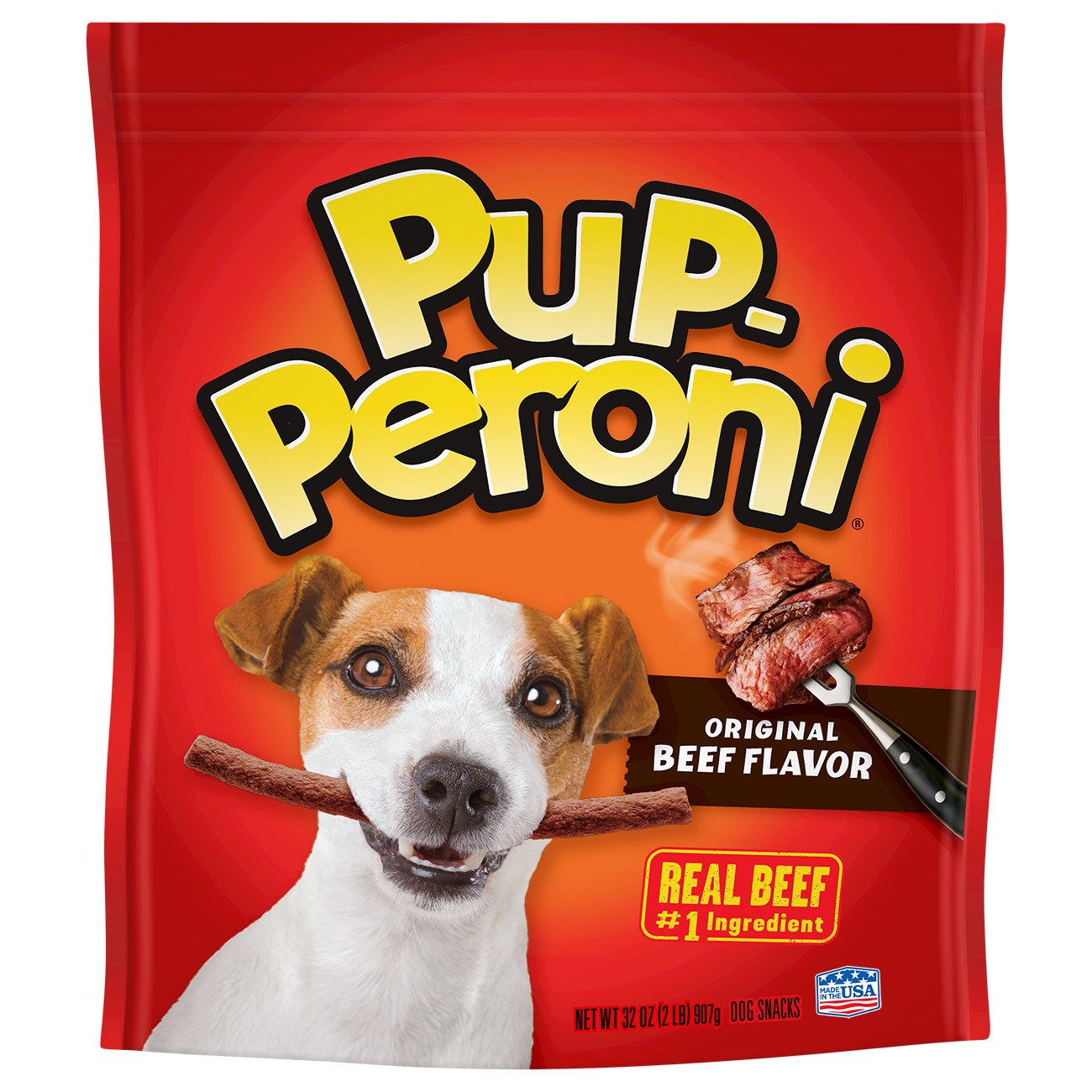 Pup-Peroni Original Beef Flavor Dog Treats – 32oz (2lb) Bag – High Protein, Tender & Chewy – Perfect for Training, Rewards & Snacking