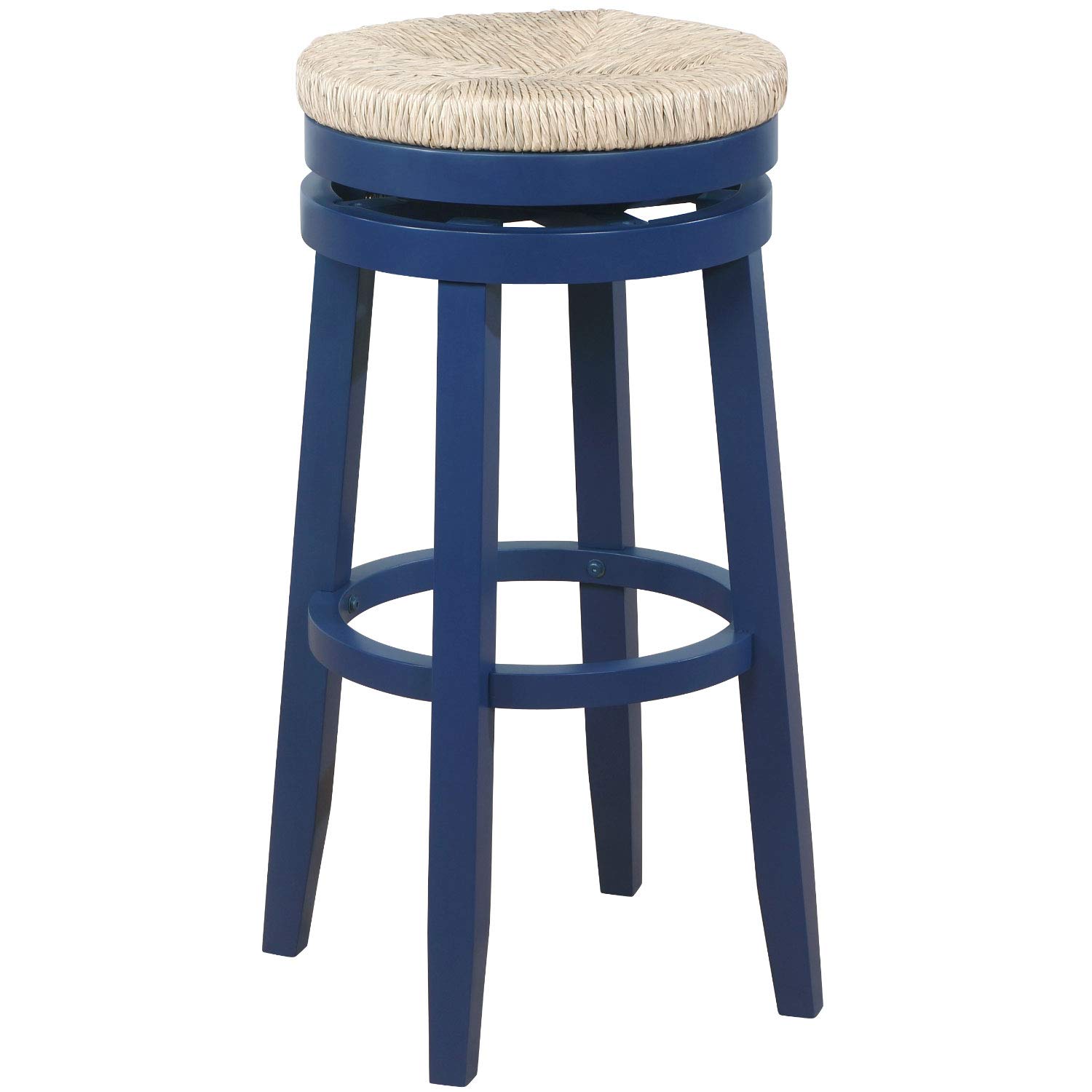 Powell Morgan Swivel Bar Stool - Navy Blue Upholstered Counter Height Stool for Kitchen Island, Bar & Dining Room - Modern Home Furniture