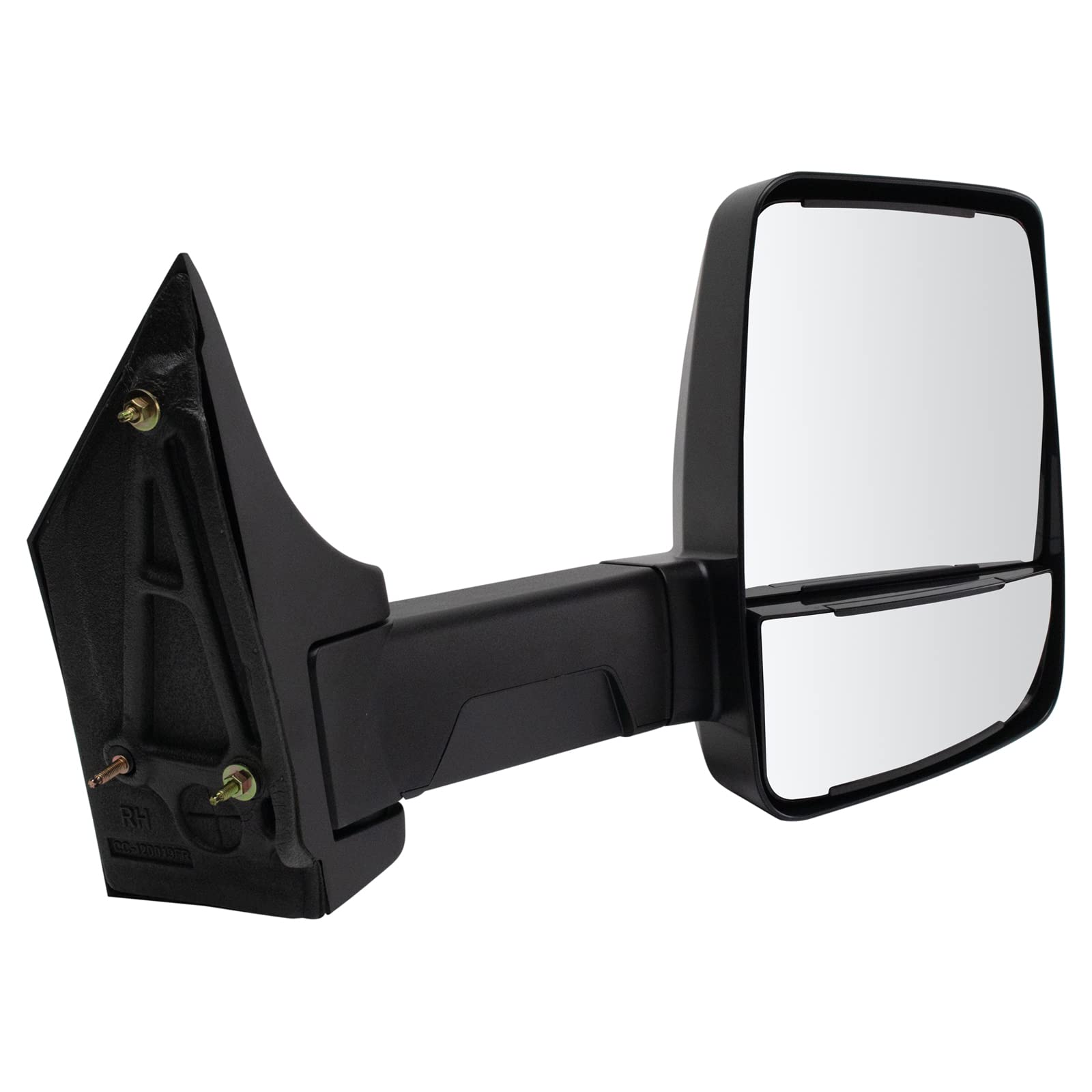 GM Cutaway Van Box Truck Trail Ridge Tow Mirror - Manual, Textured Black, Passenger Side (RH) - Perfect for Towing & Heavy-Duty Hauling