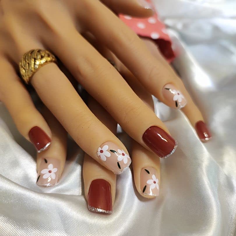 Makemynails Gorgeous French Stick On Nails - Reusable Artificial Fake Nail Set | Lightweight & Long Lasting Press On Nails | Easy to Apply Quick Fix for Festivals, Parties & Special Occasions | Perfect for Weddings, Prom & Date Nights