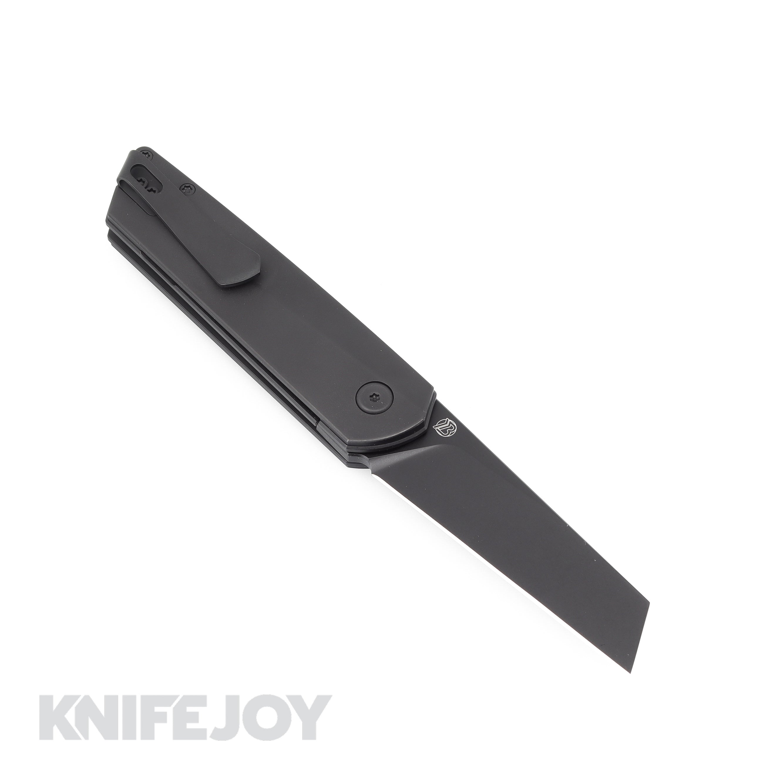 Brian Brown Knives Finch Liner Lock Pocket Knife - M390 PVD Coated Blade, Black Titanium Handles with Blue Standoffs - EDC, Outdoor, Camping & Everyday Carry
