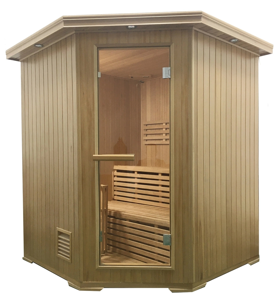 Premium Aleko Canadian Hemlock Wet & Dry Indoor Sauna with 4.5 kW ETL Certified Heater - 4 Person Capacity for Home Relaxation & Detox