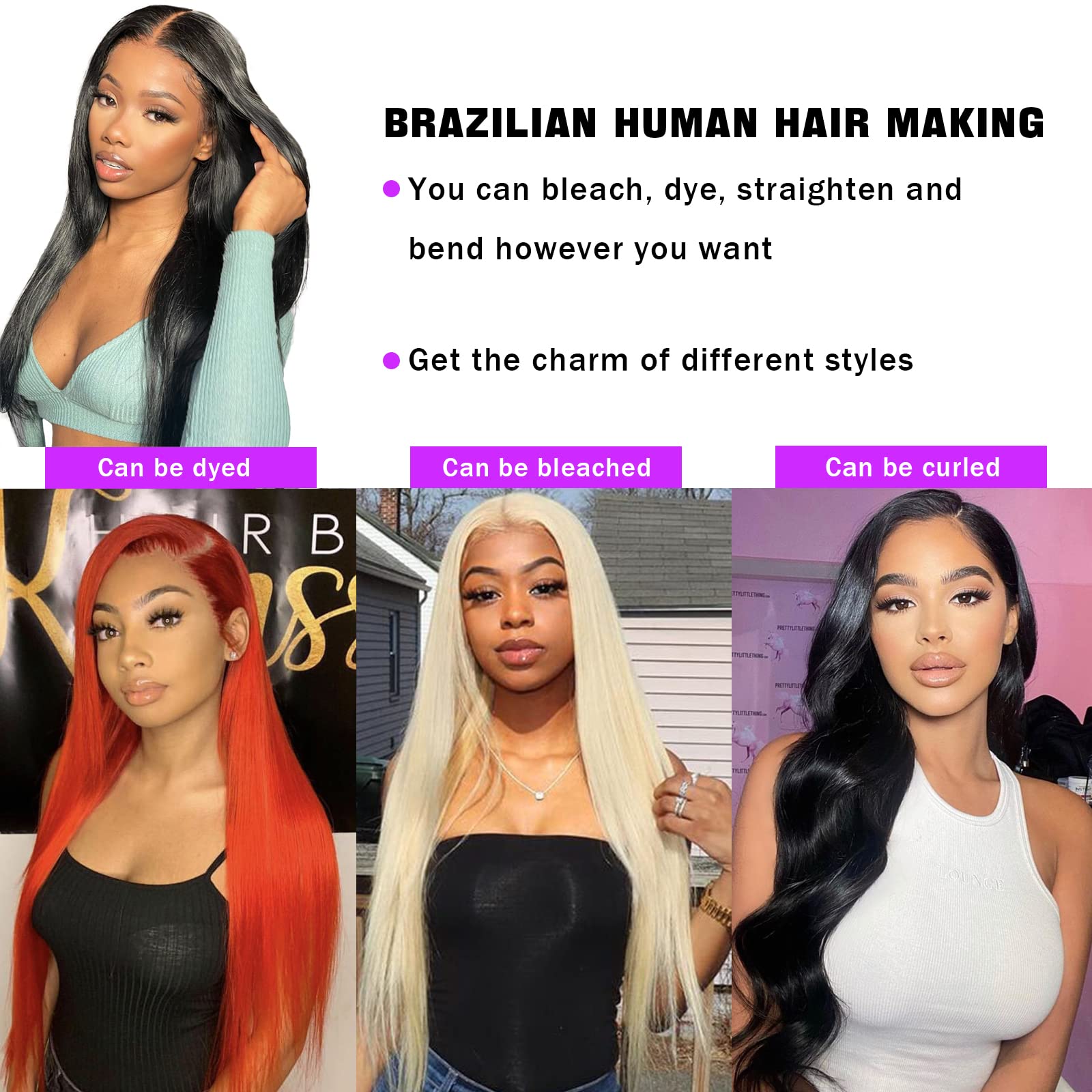 3 Bundles Brazilian Straight Human Hair with Lace Closure (20 22 24+18 Inches) 100% Unprocessed Remy Virgin Hair Weave - 4x4 Free Part, Double Weft, Black Natural Color | Perfect for Protective Styles, Wig Making & Everyday Wear