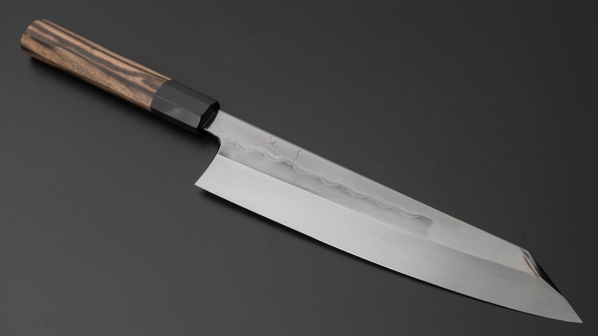 Hitohira Togashi White #1 Kiritsuke Gyuto 240mm Japanese Chef Knife - Notaremon Mizu Honyaki Blade with Kurokaki Persimmon Handle (#080/Saya Included) - Perfect for Sushi, Sashimi & Precision Cutting in Professional Kitchens