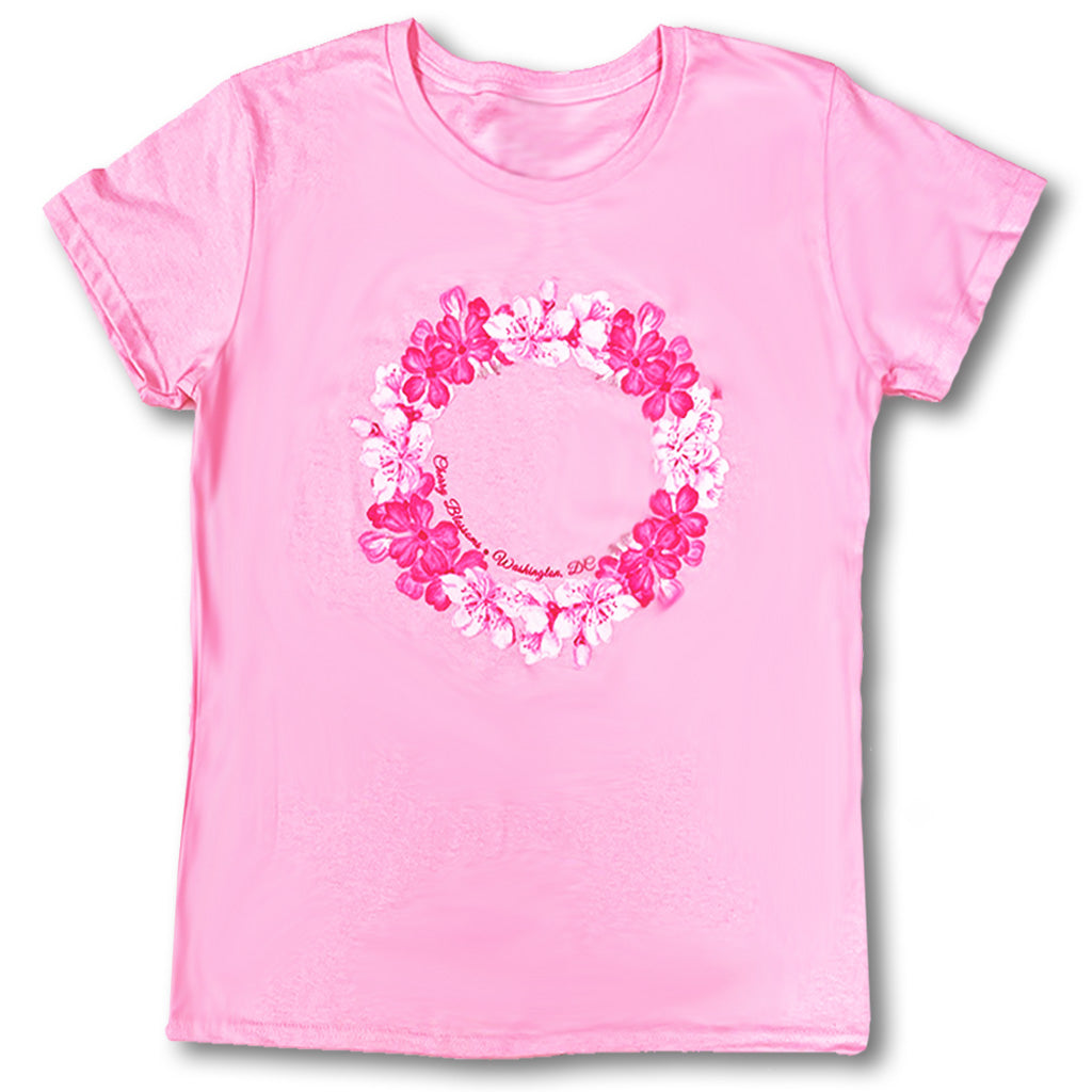 Cherry Blossom Print Women's T-Shirt - Soft Cotton Short Sleeve Casual Tee for Spring & Summer Outfits | Perfect for Daily Wear, Travel, and Outdoor Activities