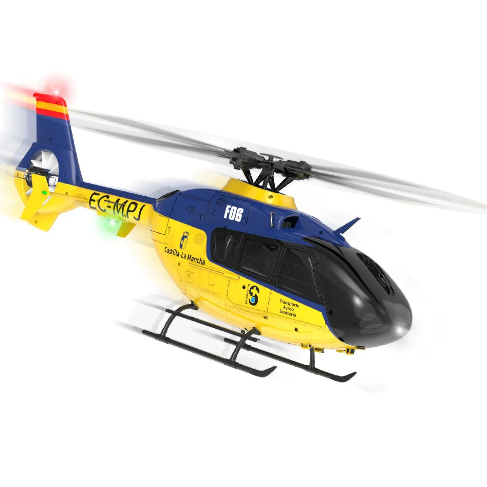 Yuxiang F06 EC135 Flybarless 6-Axis Gyro RC Helicopter - 3D Aerobatic Drone for Adults & Kids - Indoor & Outdoor Flying Toy for Beginners & Hobbyists
