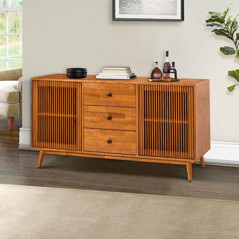 Chris 58-Inch Wide 3-Drawer Sideboard Buffet Cabinet - Modern Storage Console for Dining Room, Living Room & Entryway