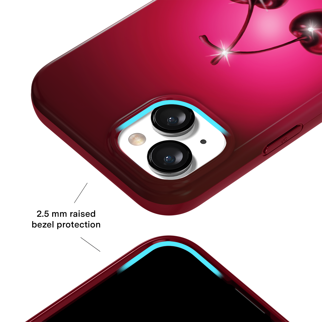 Black Cherry Crystal iPhone Case - Elegant & Durable Phone Cover for iPhone Models - Perfect for Everyday Use, Travel & Gifting