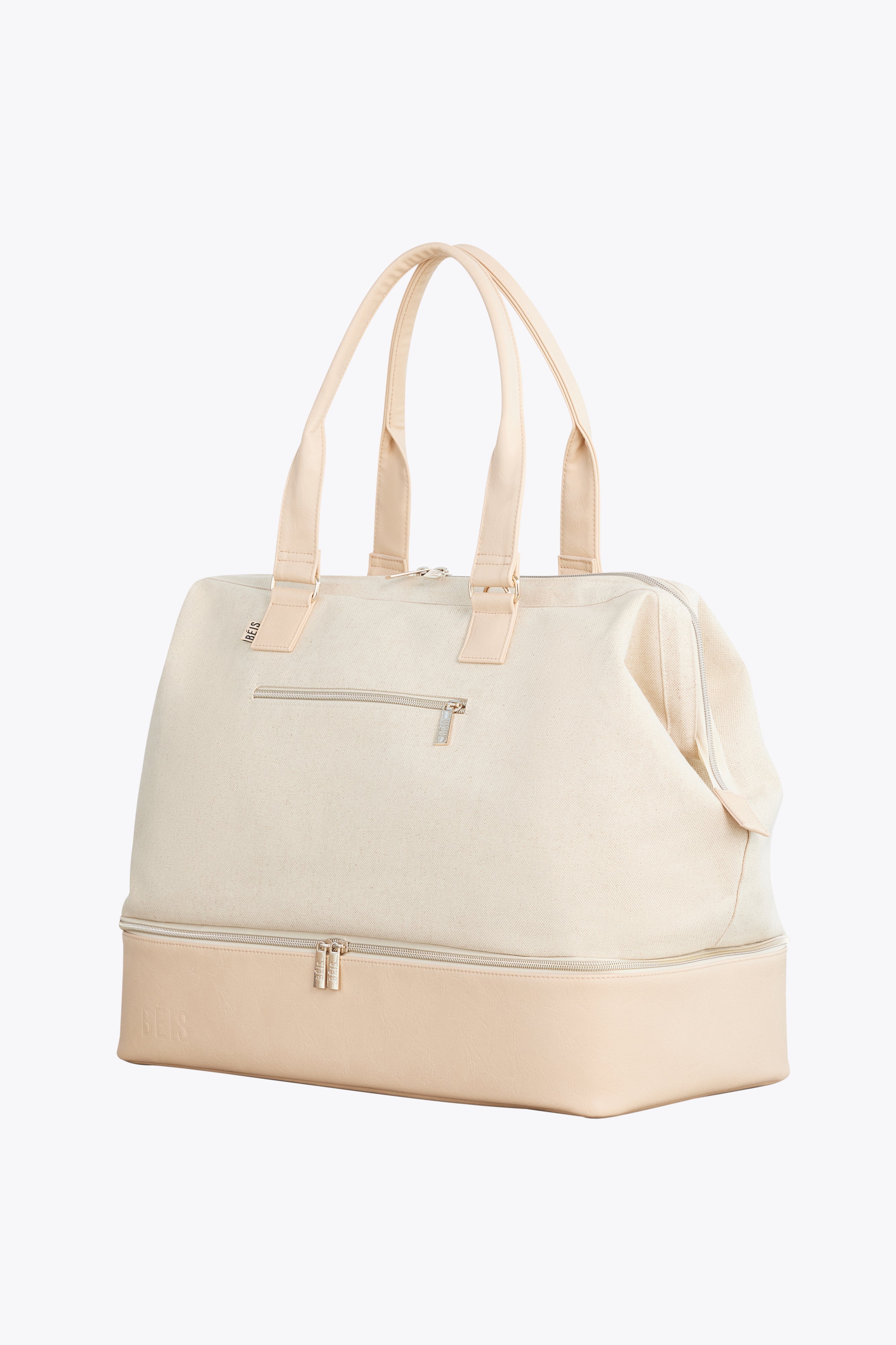 The Weekender Duffle Bag in Beige - Perfect for Travel, Gym & Weekend Getaways | Water-Resistant & Spacious Carry-On Luggage
