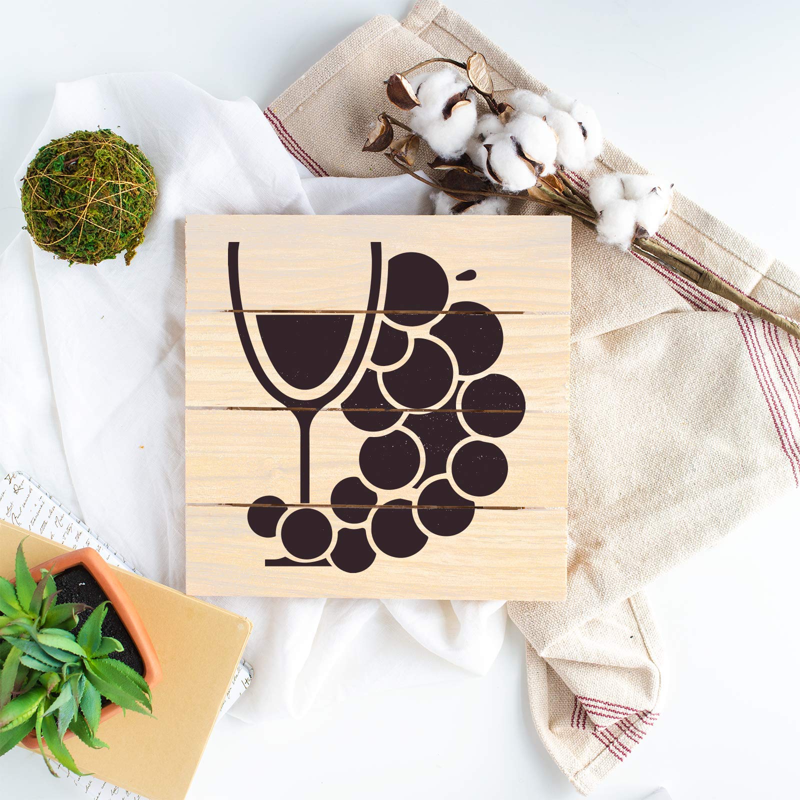 Wine Glass Stencil for Kitchen Decor & Food Art - DIY Wall Painting