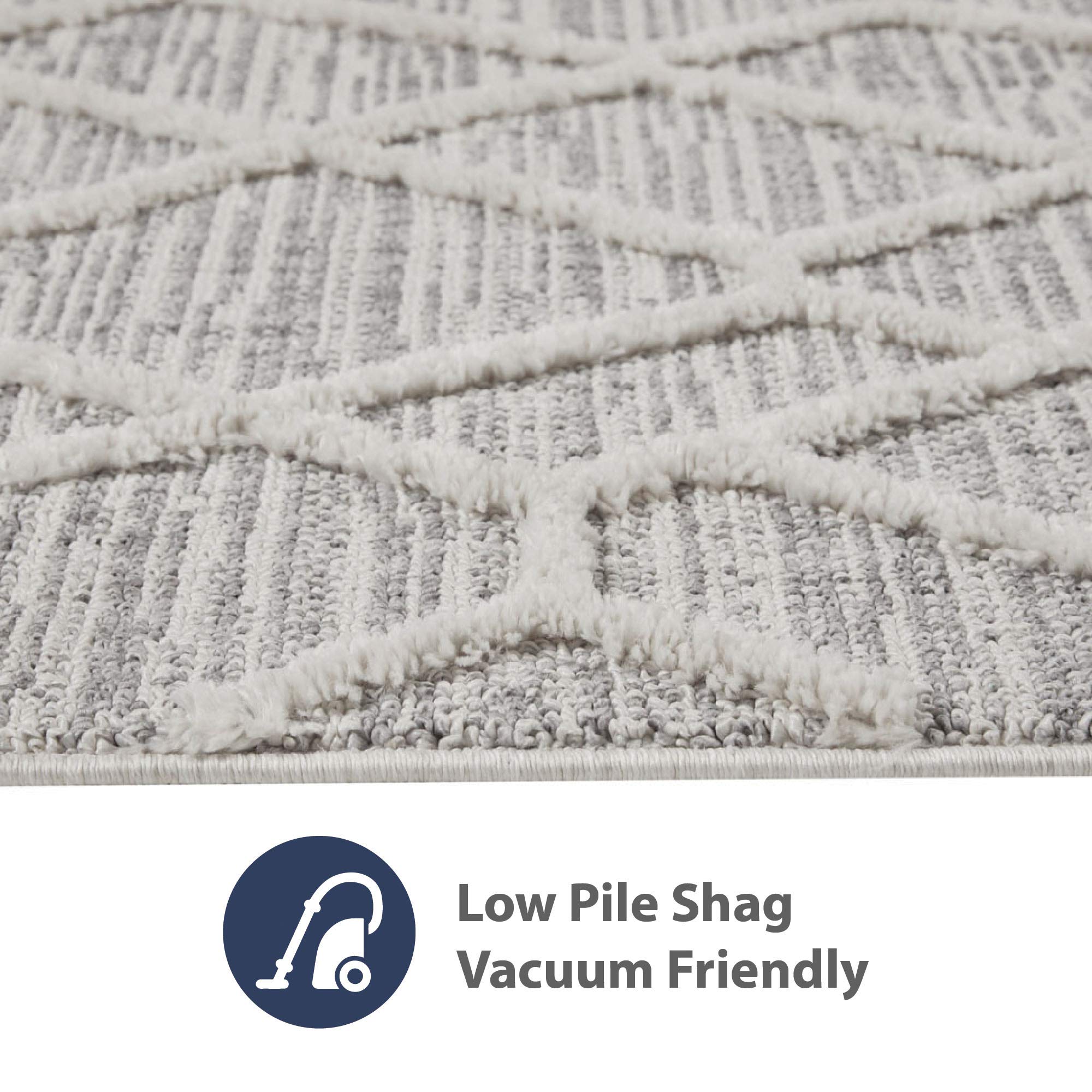 Madison Park Ashley 5x7ft Woven Turkish Area Rugs - Ultra Soft Modern Floor Carpet for Living Room & Dining Room Decor in Gray/Cream | Perfect for Home, Office & Indoor Spaces