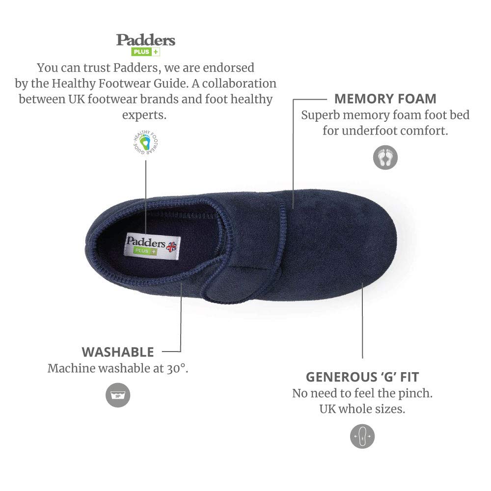Padders Plus Men's Breathable Low-Top Slippers - Comfortable House Shoes for Indoor Relaxation & Lounge Wear