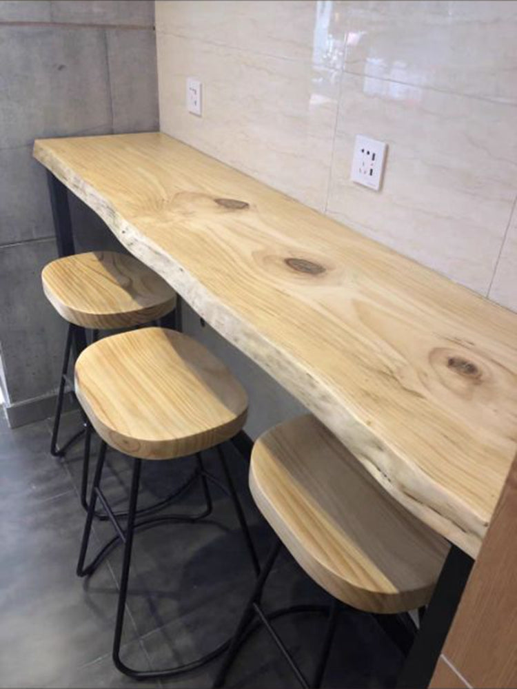NEVAEH Solid Wood Live Edge Bar Table Set with Stools - Nordic Scandinavian Design for Kitchen, Dining Room, or Home Bar (11 Size Options) - Rustic Modern Furniture for Entertaining