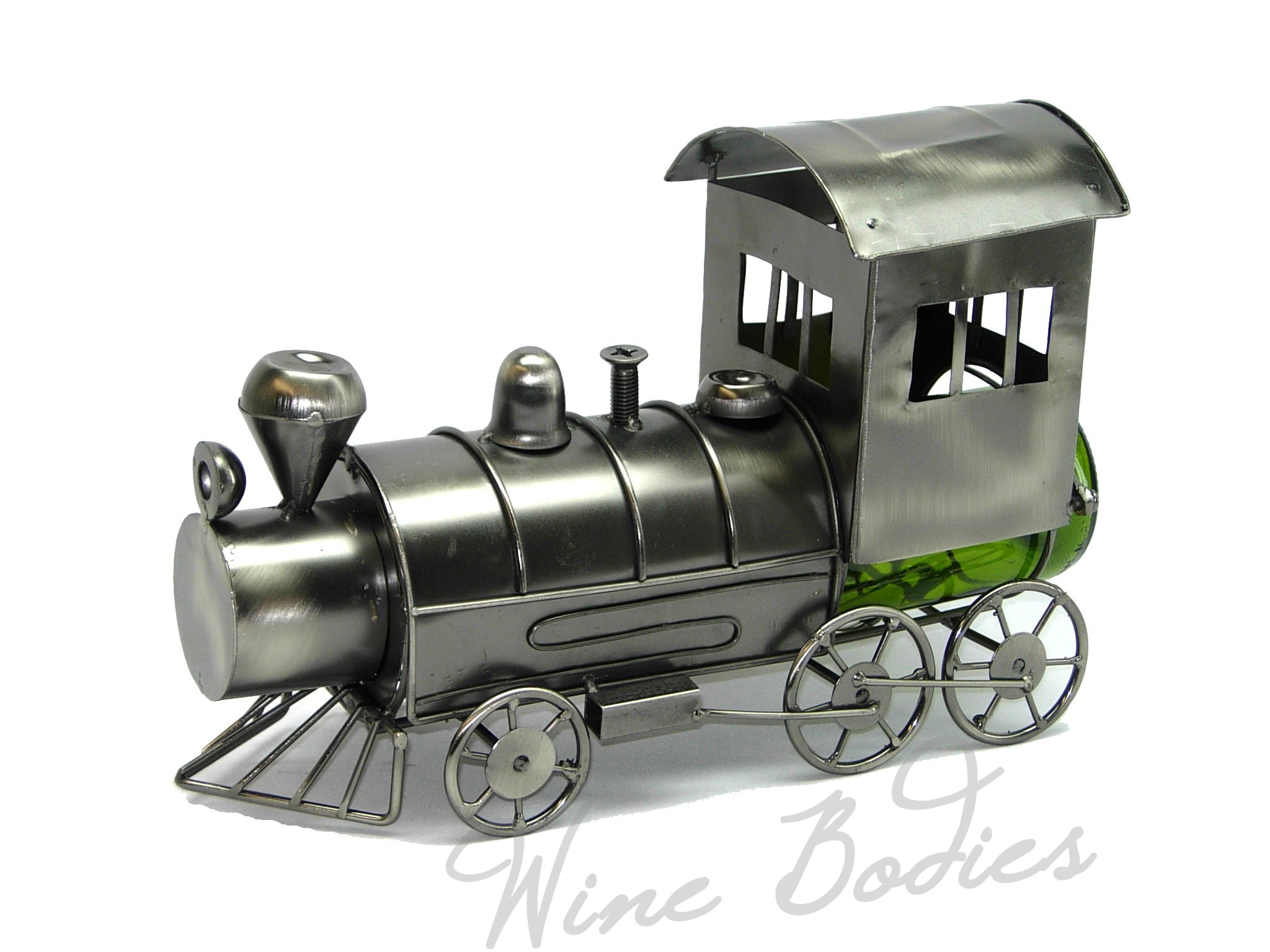 Stainless Steel Wine Bottle Holder for Train Lovers - Elegant Charcoal Finish | Perfect for Home Bar, Kitchen, and Wine Enthusiast Gifts