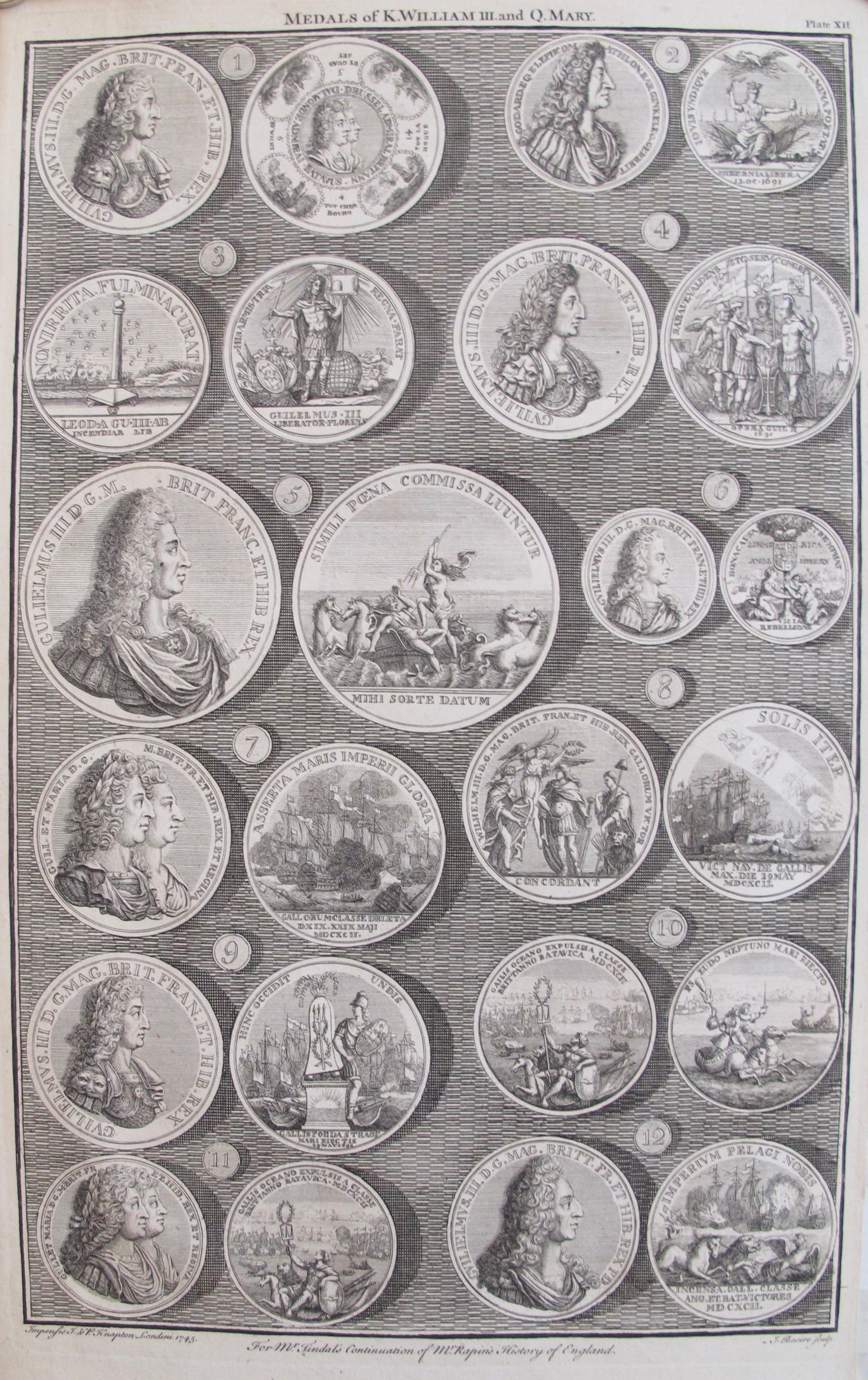 1745 British Regal Medals Set - King William III & Queen Mary - 2-Piece Collectible Coins for History Enthusiasts & Coin Collectors - Perfect for Displays, Gifts & Historical Collections