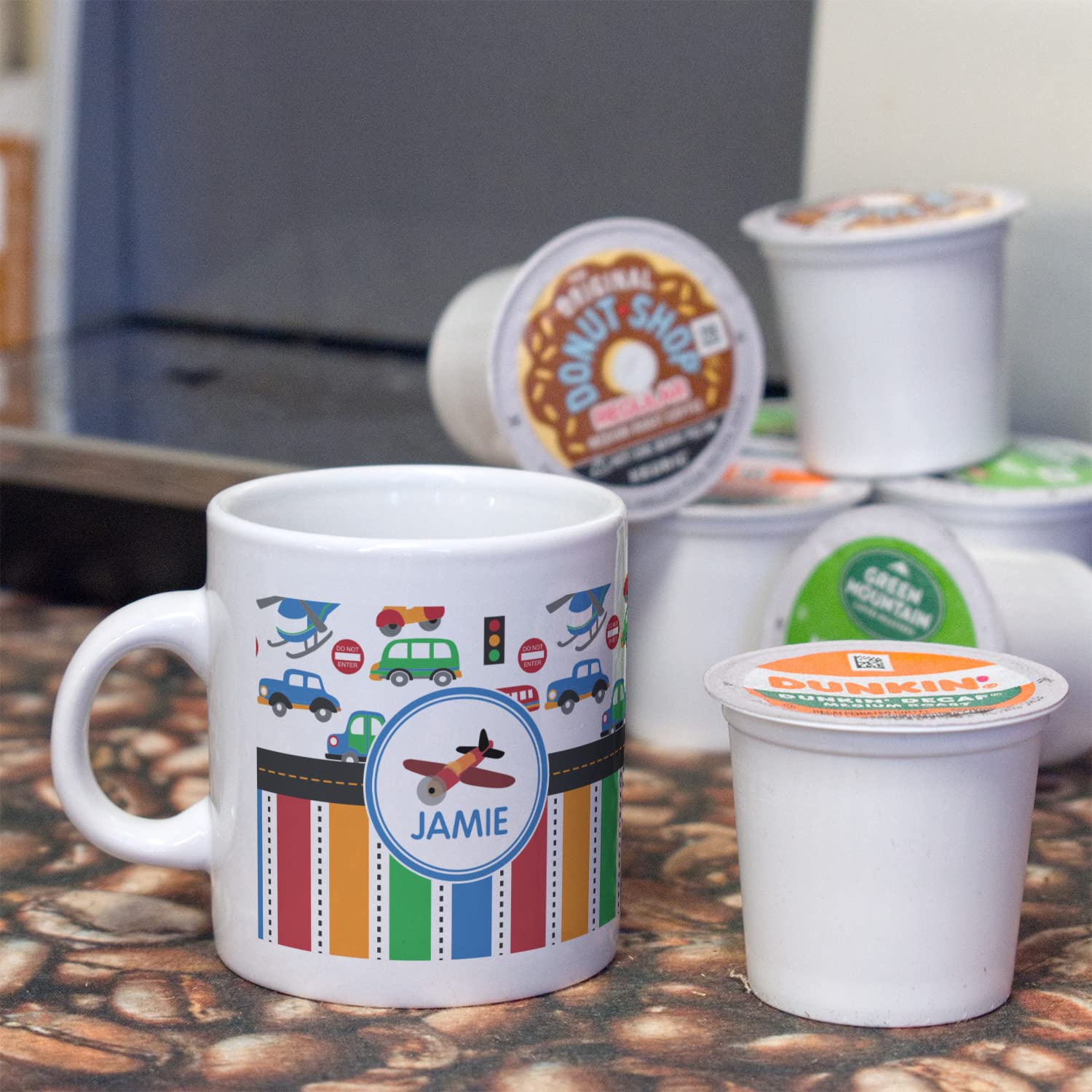 Personalized Striped Single Shot Espresso Cup - Custom Coffee Mug for Home, Office & Gifts - Perfect for Espresso Lovers & Baristas