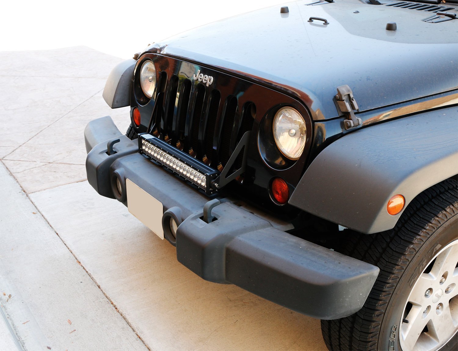 07-17 Jeep Wrangler JK Front Bumper Grill Mounting Bracket - Upper & Lower Replacement Part for Off-Road & Customization