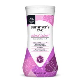 Summer's Eve Sensitive Skin Feminine Wash - Island Splash Scent, 9 oz (Pack of 7) | pH-Balanced, Hypoallergenic Cleanser for Intimate Hygiene | Perfect for Daily Use, Post-Workout & Travel