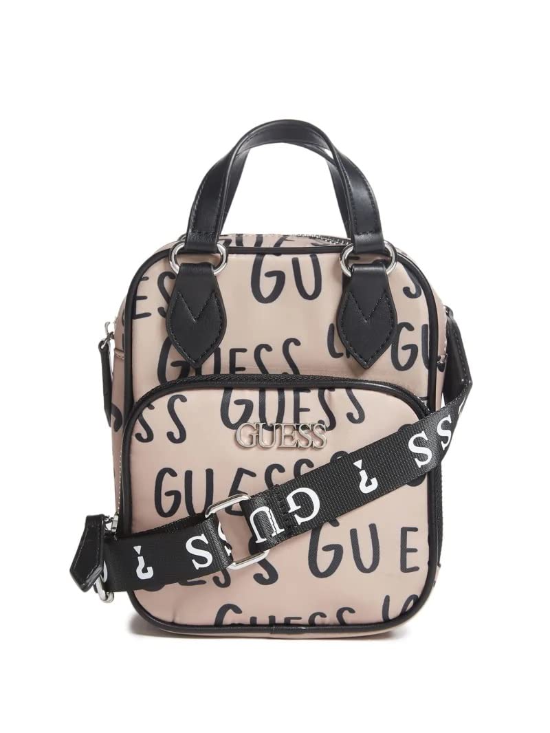 GUESS Factory Logo Print Nylon Crossbody Bag for Women - Stylish Shoulder Purse with Adjustable Strap, Perfect for Travel, Shopping & Everyday Use