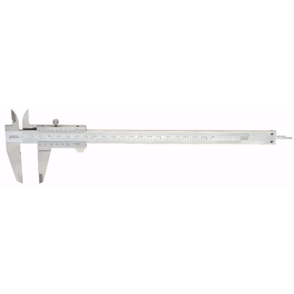 SPI 20-990-8 Stainless Steel Vernier Caliper 0-8 Inch (0-200mm) with Inch/Metric Scale - Precision Measuring Tool for Metalworking, Woodworking & Engineering Projects