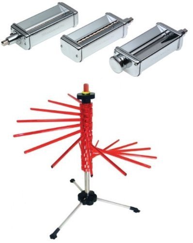KitchenAid KPRA Pasta Roller Attachment for Stand Mixers - Compatible with KitchenAid Stand Mixers, Includes Free Pasta Rack Stand - Perfect for Homemade Pasta, Lasagna, and Ravioli Making