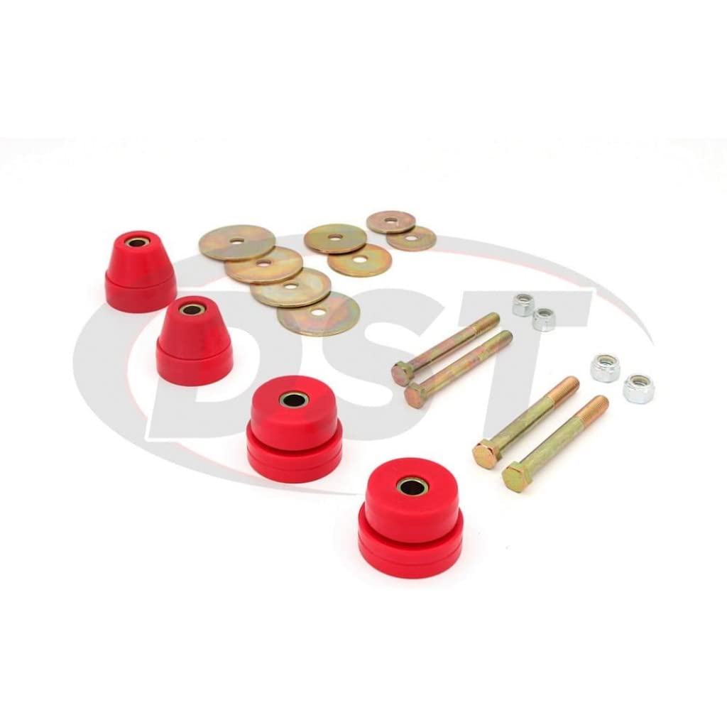 Energy Suspension Red Body Mounts for 1963-1966 Chevy C10 Pickup Truck - 3.4137R - Improve Ride Comfort & Reduce Vibration for Classic Car Restoration