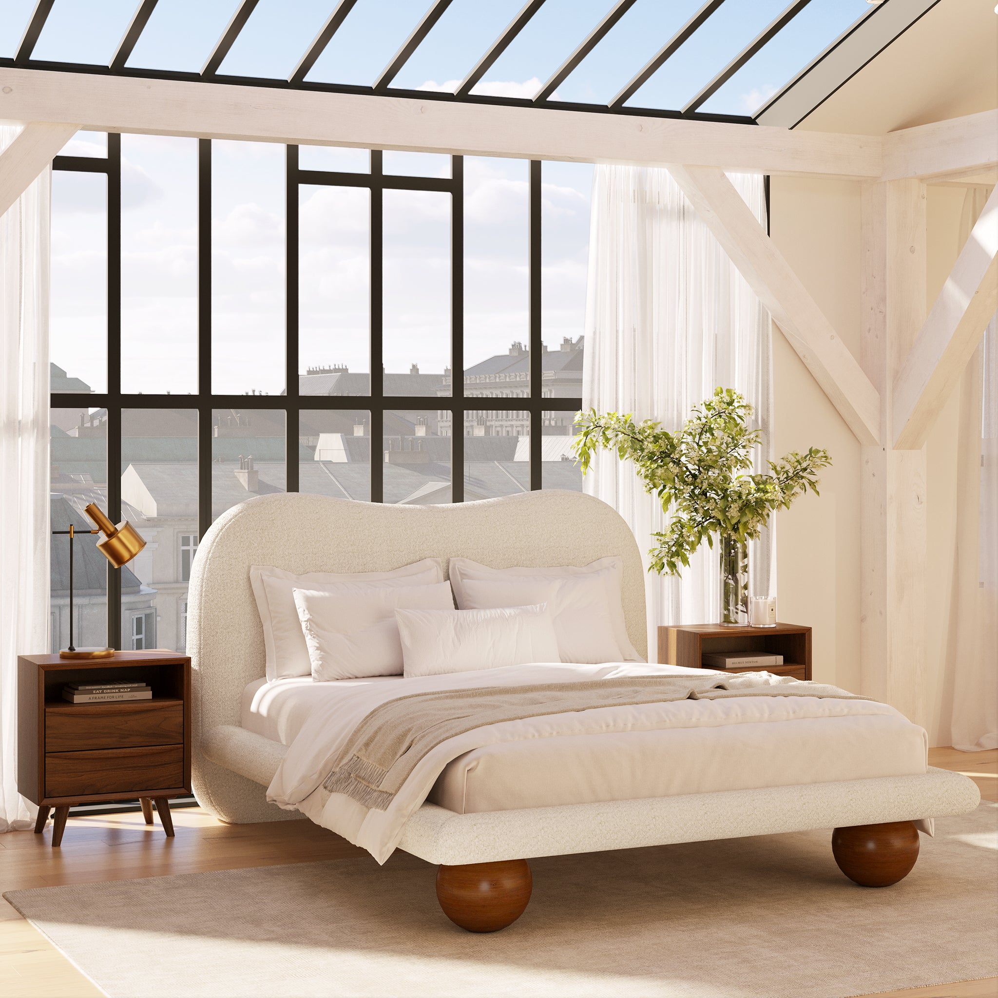 Orbit Queen Size Bed Frame - Sturdy Metal Platform Bed with Noise-Free Support, Easy Assembly - Perfect for Master Bedrooms, Guest Rooms & Small Spaces